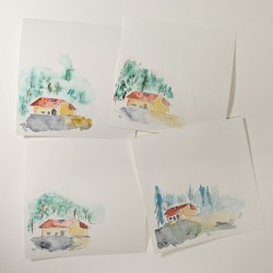 Carte de vœux aquarelle