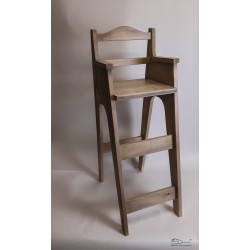 Chaise haute en bois pour table bar "Brimbelle" gris antique