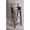 Chaise haute en bois pour table bar "Brimbelle" gris antique