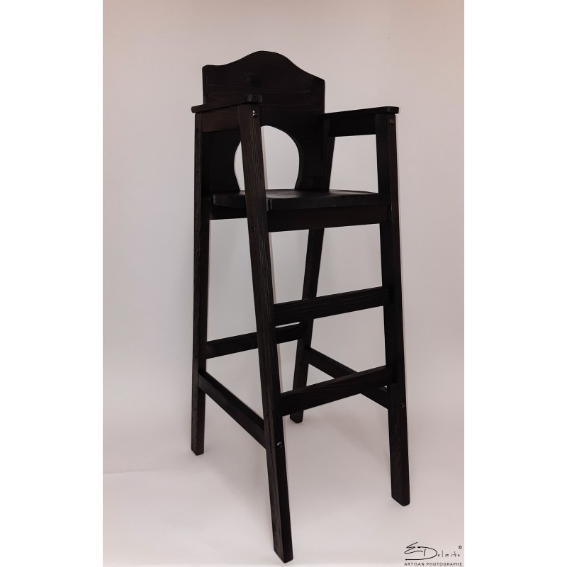 Chaise enfant "Dahut Evo" pour table bar noire Chaise enfant "Dahut Evo" pour table bar noire