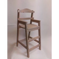 Chaise haute en bois "Arentèle" teinté gris antique