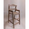 Chaise haute en bois "Arentèle" teinté gris antique