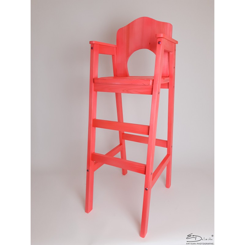 Chaise enfant "Dahut Evo" pour table bar teintée rose Chaise enfant "Dahut Evo" pour table bar teintée rose