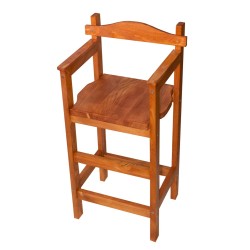 Chaise haute en bois Sagard sapin teinté noisette