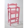 Chaise haute en bois "Sagard" en sapin teinté rose