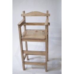 Chaise haute en bois Sagard en sapin teinté gris antique