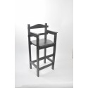 Chaise haute en bois Sagard teintée noire