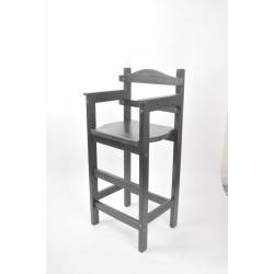 Chaise haute en bois Sagard teintée noire
