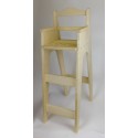 Chaise haute en bois pour table bar "Brimbelle" en sapin brut
