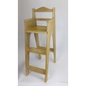 Chaise haute en bois pour table bar "Brimbelle" chêne massif