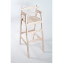 Chaise haute en bois pour table bar "Dahut" en sapin brut