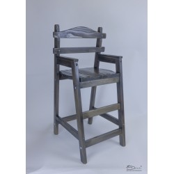 Chaise haute en bois "Arentèle" teinté gris foncé