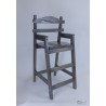 Chaise haute en bois "Arentèle" teinté gris foncé