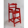 Chaise haute en bois "Arentèle" teinté rouge