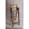 Chaise haute en bois pour table bar "Brimbelle" teinté chêne clair