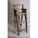 Chaise haute en bois pour table bar "Brimbelle" gris antique
